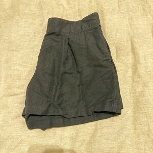 LOFT Black Lenin-blend shorts
